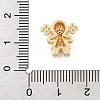 Brass Micro Pave Cubic Zirconia Slide Charms ZIRC-I068-27G-3