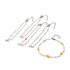 Natural Dyed White Jade & Malaysia Jade Anklets for Women AJEW-AN00476-1