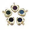 Brass Micro Pave Cubic Zirconia Pendants KK-Q769-004-NF-1