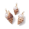 3Pcs Natural Shell Pendants PALLOY-JF03226-02-1