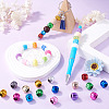 100Pcs UV Plating Opaque Acrylic European Beads PACR-TA0001-32B-7