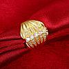 Trendy Brass Cubic Zirconia Wide Band Rings for Women RJEW-BB10653-7G-4