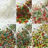 50G 5 Colors Christmas Theme Silver Lined Glass Seed Beads SEED-YW0002-62A-2