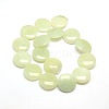 Natural Flat Round Xiuyan Jade Beads Strands G-L245-03-2