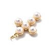 Cross Brass ABS Plastic Imitation Pearl Pendants KK-Q017-26G-2