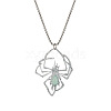 Alloy Enamel Luminous Halloween Spider Pendant Box Chain Necklaces for Women Men PW-WGC2D8E-03-1