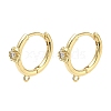 Brass Micro Pave Clear Cubic Zirconia Hoop Earring Findings KK-G547-04G-1