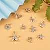 10Pcs 10 Style Rack Plating Brass Cubic Zirconia Charms ZIRC-SZ0002-25-5