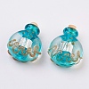 Handmade Silver Foil Lampwork Perfume Bottle Pendants FOIL-P001-B-2