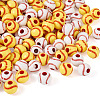 200Pcs 2 Colors Opaque Acrylic Round Beads SACR-BY0001-02-3