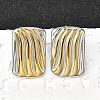 Rectangle 304 Stainless Steel Two Tone Stud Earrings EJEW-D308-10B-PG-1