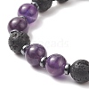 Natural & Synthetic Mixed Gemstone & Lava Rock Beaded Stretch Bracelet BJEW-JB09320-4