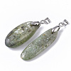 Natural Green Quartz Pendants G-S366-001B-01-3