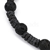 Natural Lava Rock Beaded Bracelets for Women Men BJEW-F480-01-2