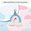 Rainbow Cotton Tassel Keychain KEYC-WH0029-44-4