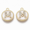 Brass Micro Pave Cubic Zirconia Pendants KK-T062-04M-NF-1