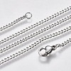 304 Stainless Steel Curb Chain Necklaces NJEW-L162-01A-P-1