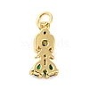 Rack Plating Brass with Cubic Zirconia Pendants KK-Q784-10G-02-2