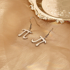 Non-Tarnish Pi Symbol 304 Stainless Steel Dangle Earring NQ2013-1-2