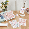 4Pcs 4 Styles Flower Pattern Ceramics Clay Water Transfer Paper DIY-PH0030-31-4