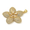 Rack Plating Brass Micro Pave Clear Cubic Zirconia Pendants KK-Z067-22G-2