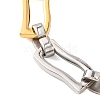 304 Stainless Steel Wavy Rectangle Link Chain Bracelets BJEW-B078-106GP-2