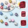 18Pcs 9 Styles Laser & Printed Opaque Acrylic Beads OACR-FS0002-81-2