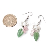 Flower 304 Stainless Steel Handmade Lampwork Dangle Earrings EJEW-JE06430-02-3