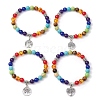 Chakra Theme Natural & Synthetic Mixed Gemstone Beaded Stretch Bracelets BJEW-JB11281-2