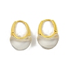 Brass with Transparent Resin Hoop Earrings EJEW-Q391-32G-2