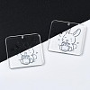 Transparent Printed Acrylic Pendants OACR-N133-001-03-4