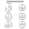 36Pcs 6 Style 304 Stainless Steel Charms STAS-UN0020-38P-6