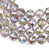 Transparent Electroplate Glass Beads Strands EGLA-N002-34C-B11-4