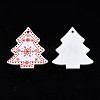 Christmas Theme Spray Painted Wood Pendants WOOD-N005-52A-2