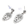 201 Stainless Steel Dangle Stud Earrings EJEW-T008-JN734-2