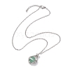 Crystal Stone Cage Pendant Necklaces NJEW-JN04758-01-2