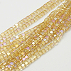 Electroplate Glass Beads Strands EGLA-D018-6x6mm-49-1