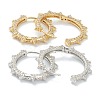 Brass Micro Pave Clear Cubic Zirconia Huggie Hoop Earrings EJEW-A058-02-1