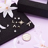 Kissitty 9Pair 9 Style Star & V-shape Brass Stud Earrings EJEW-KS0001-01-4