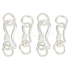 GOMAKERER 4Pcs 2 Styles 925 Sterling Silver S-Shaped Hook Clasps STER-GO0001-16-1