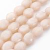 Pearl Luster Plated Glass Bead Strands EGLA-E037-PL02-1