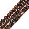 4 Strands 4 Style Natural Grade AB Tiger Eye Round Beads Strands G-TA0001-27-10