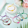 6Pcs 6 Colors Alloy Enamel Link Bracelets BJEW-TAC0043-6