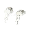 Non-Tarnish Cute Little Animal Theme 304 Stainless Steel Stud Earrings EJEW-B041-04C-P-1