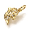 Rack Plating Brass Micro Pave Cubic Zirconia Charms KK-I720-14G-2