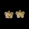 Light Gold Tone Alloy with Glass Charms PALLOY-Q457-01G-03-2