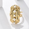 304 Stainless Steel Cuff Rings for Women RJEW-D302-02G-06-5