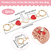 WADORN 1 Set Alloy Enamel Heart Link Bag Handle Extenders FIND-WR0006-47B-2