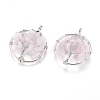 Natural Rose Quartz Pendants X-G-E419-08P-2
