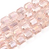 Electroplate Transparent Column Glass Beads Strands EGLA-A043-02-AB06-1